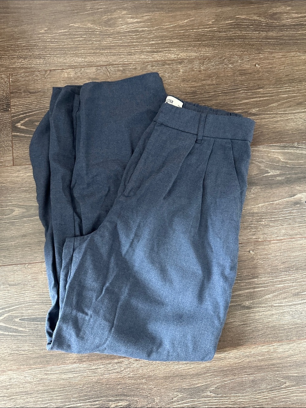 Hollister Navy Blue Pleated Trousers